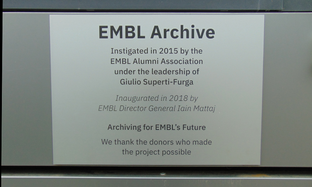 Note about EMBL Archive's inauguration note