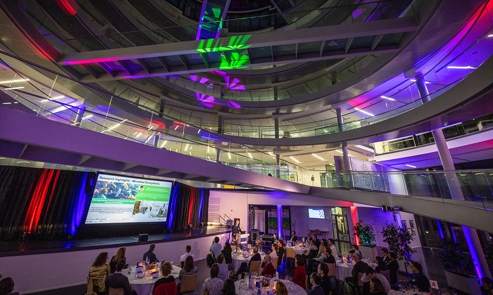 Crowd shot of the event dinner